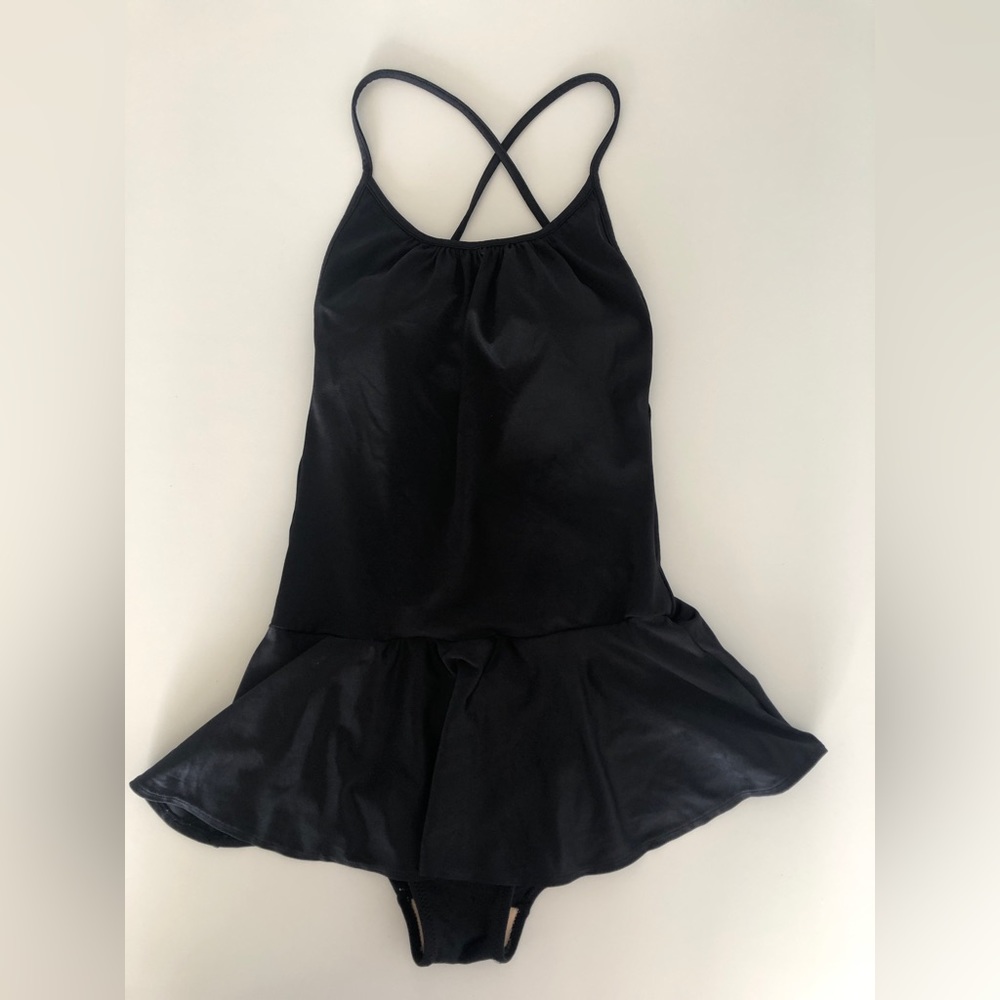 Black Bathing Suit w/ Ruffle Bottom
